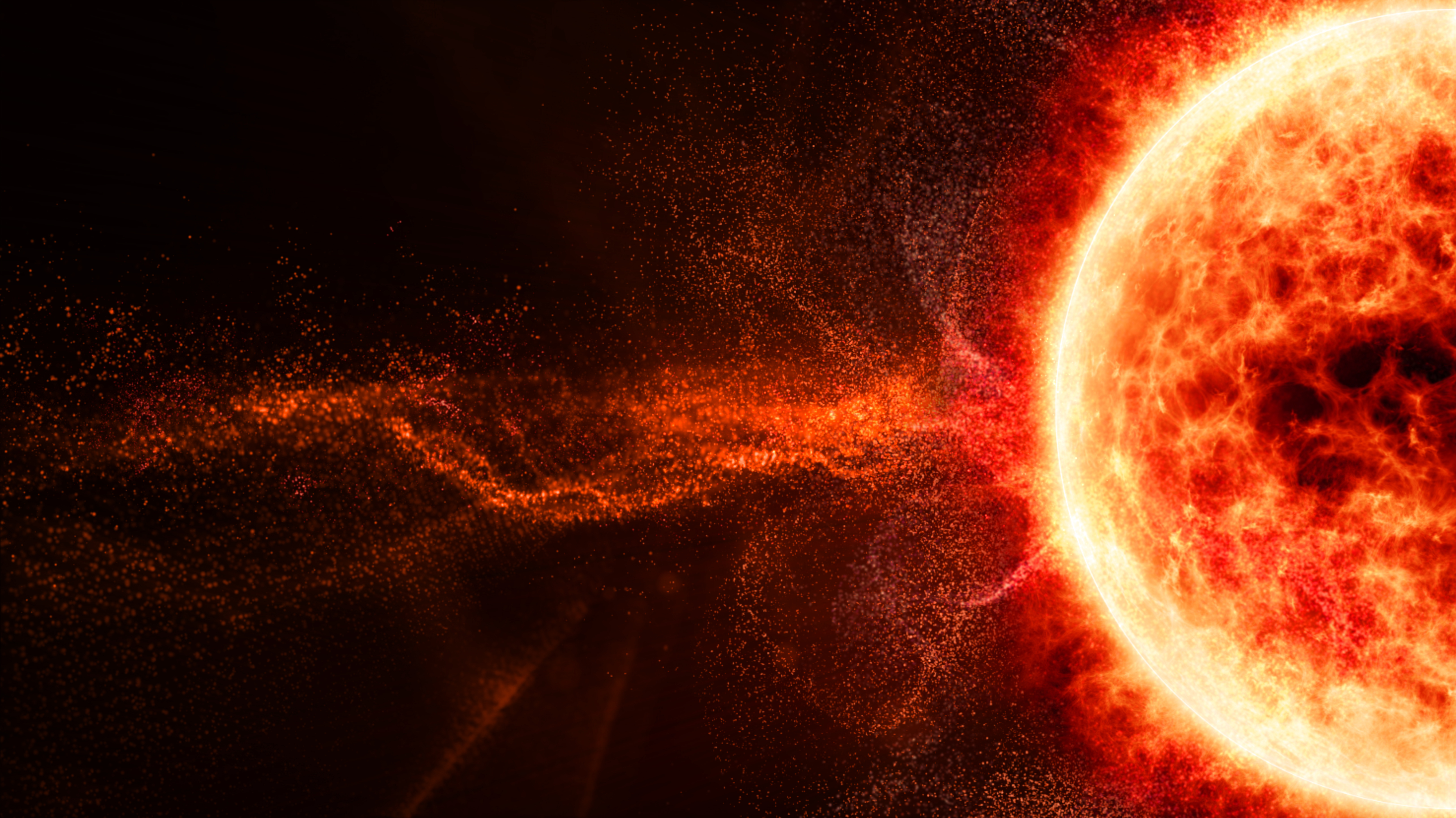 Hi-tech user interface head up display Sun Solar Flare Particles for background computer desktop screen display